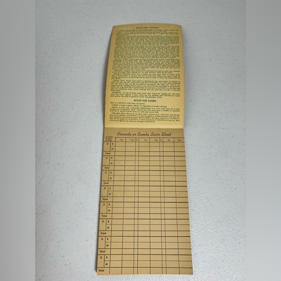 VTG Lot of 2 Canasta Items Book & Score Sheets 1949 Oswald Jacoby - Picture 5 of 10